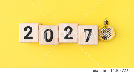 Wooden cubes with numbers of the New Year 2027 143087229