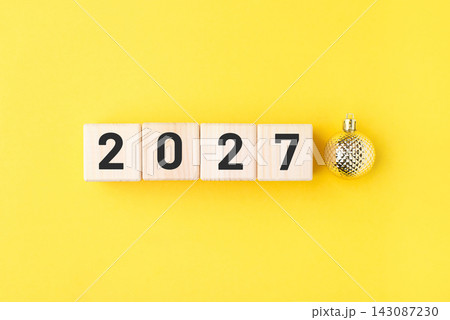 Wooden cubes with numbers of the New Year 2027 143087230