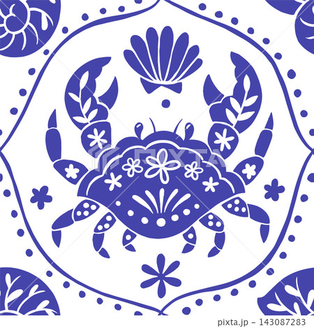 Seamless pattern of whimsical sea design. diamond print. Seamless pattern of whimsical sea design. diamond print. 143087283