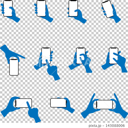 Icon of a smartphone being handled by hand Icon of a smartphone being handled by hand 143088006