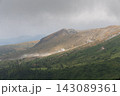 草津白根山の荒涼とした山肌と立ち上る噴気（渋峠より） 143089361