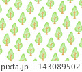 白バックに緑の木が模様になった背景素材イラスト！ 143089502