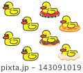 夏を楽しむアヒルのイラストセット 143091019
