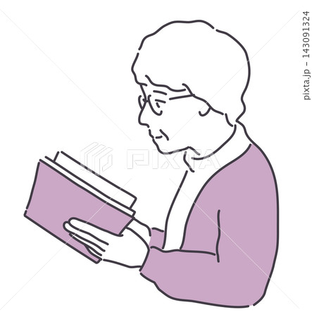 本を読む年配の女性 143091324
