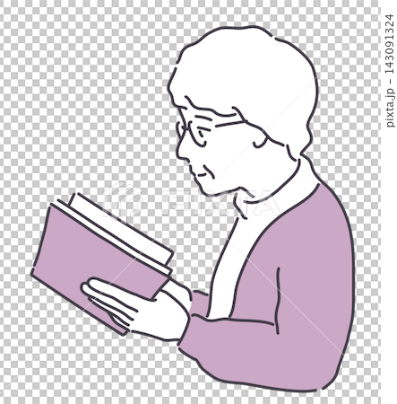 本を読む年配の女性 143091324