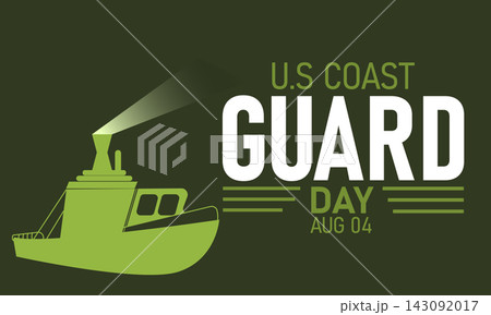 National coast guard day. Vector illustration with usa flag,ship icon. celebrated in August. Perfect for banners, posters,card,background,Header design, social media. 143092017