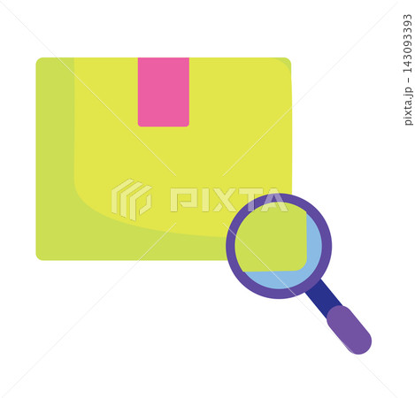 Illustration of a delivery box or parcel package combined with a magnifying glass icon, perfectly representing concepts like order tracking, shipment tracking, parcel search, logistics inspection, and Illustration of a delivery box or parcel package combined with a magnifying glass icon, perfectly representing concepts like order tracking, shipment tracking, parcel search, logistics inspection, and 143093393