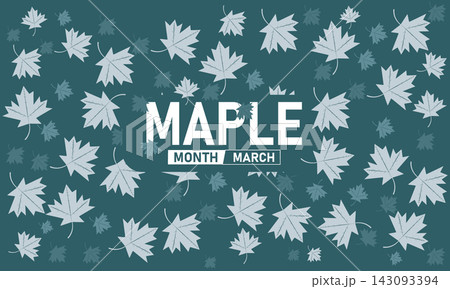 Maple Month Falling Leaf Poster Banner Background Template Autumn Red Orange Yellow Leaves Tree Nature Foliage Drop Season Change Wind Drift Golden Brown Vector Flat Design Illustration Graphic 143093394