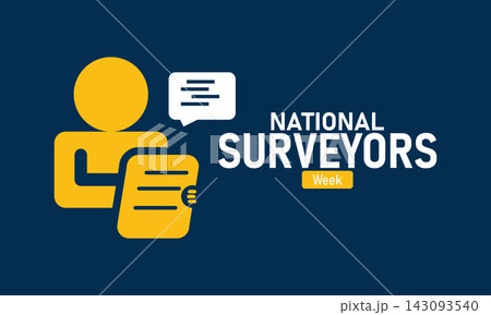 National Surveyors Week Vector Surveyor Theodolite Tripod Total Station Land Boundary Mapping Construction March Banner Design Professional Stock Graphic Template 143093540