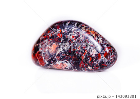 Macro mineral stone Jasper leopard on white background Macro mineral stone Jasper leopard on white background 143093881