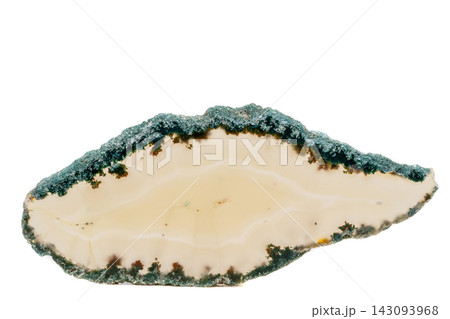 Macro mineral stone Yellow Agate breed a white background 143093968