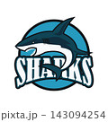 blue sharks logo with text space for your slogan 143094254