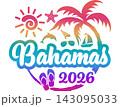 Bahamas 2026 with Vacation and Trip Elements - Palm Tree Sunglasses Seashell 143095033