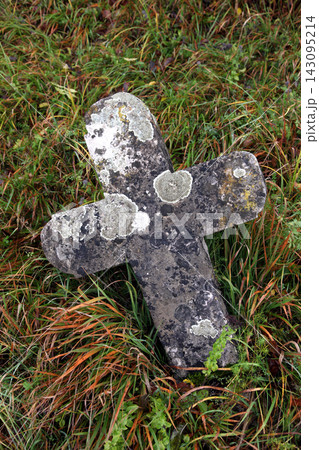 Stone cemetery cross Stone cemetery cross 143095214