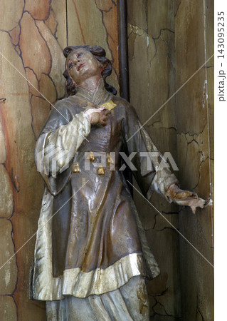 Saint Lawrence of Rome statue on the altar of Saint Anthony of Padua in the All Saints Church in the Bedenica, Croatia Saint Lawrence of Rome statue on the altar of Saint Anthony of Padua in the All Saints Church in the Bedenica, Croatia 143095235