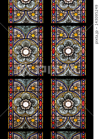Stained glass in Zagreb cathedral dedicated to the Assumption of Mary 143095249