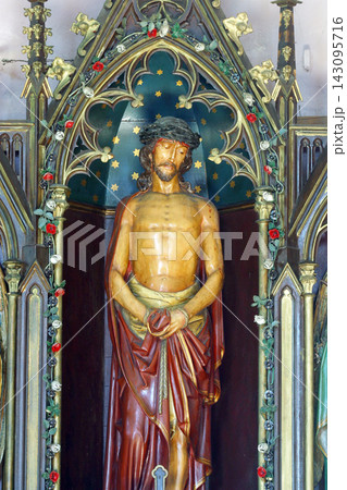 Passion of the Jesus statue on the Bound Christ Altar at Holy Trinity Church in Krapinske Toplice, Croatia Passion of the Jesus statue on the Bound Christ Altar at Holy Trinity Church in Krapinske Toplice, Croatia 143095716