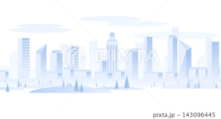 Light blue city skyline abstract background 143096445