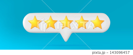 Five-star rating icon for review system design 143096457