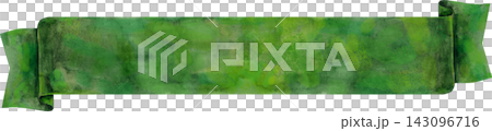 Watercolor hand-drawn illustration. Forest green waving flag or banner Watercolor hand-drawn illustration. Forest green waving flag or banner 143096716
