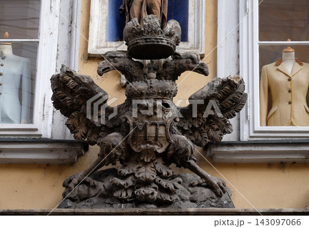Imperial eagle emblem in Graz, Styria, Austria 143097066