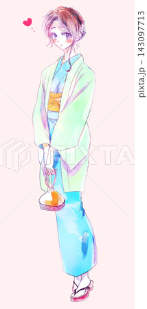 着物の女性 寒色 恋愛 着物の女性 寒色 恋愛 143097713