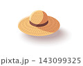 Straw Sun Hat Flat Vector Icon Isolated on White Background 143099325