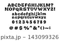 Bold groovy alphabet with numbers and symbols, retro bubble font 143099326