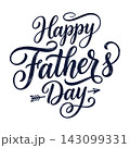 Happy Father's Day calligraphy lettering with arrows and swirls on white background 143099331