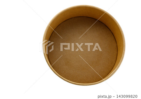Top-Down Overhead View of an Empty Brown Kraft Paper Bowl Isolated on White Top-Down Overhead View of an Empty Brown Kraft Paper Bowl Isolated on White 143099820