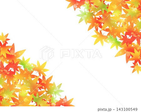 鮮やかな紅葉の背景イラスト素材/フレーム、枠 (色濃いめ) 鮮やかな紅葉の背景イラスト素材/フレーム、枠 (色濃いめ) 143100549