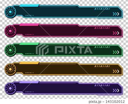 Cyber Title Frame with HUD Gauge, 5-Color Set 143102012