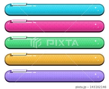 ツヤ感カプセル型テロップ枠 柄入り 5色セット ツヤ感カプセル型テロップ枠 柄入り 5色セット 143102146