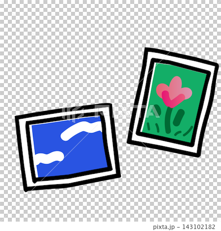 Hand-drawn illustration material of a photograph Hand-drawn illustration material of a photograph 143102182