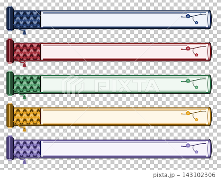 和風 巻物テロップ枠 矢絣と梅 和色5色セット 和風 巻物テロップ枠 矢絣と梅 和色5色セット 143102306