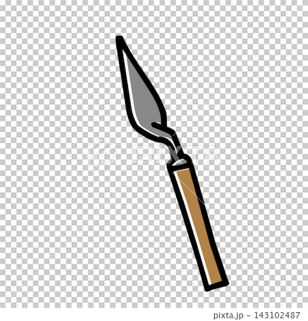 Hand-drawn illustration of a palette knife Hand-drawn illustration of a palette knife 143102487