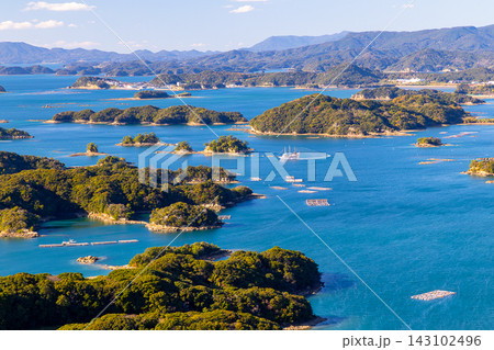 長崎県佐世保市　展海峰展望台から望む九十九島の絶景 143102496