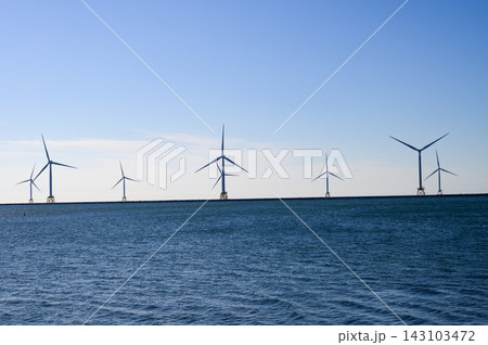 北海道 石狩の洋上風力発電 北海道 石狩の洋上風力発電 143103472