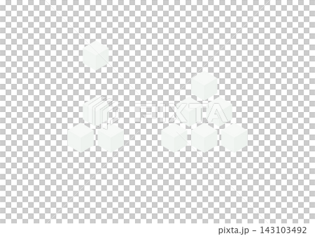 一組等距立方體插圖，立方體的數量逐漸增加（淺灰色）。 143103492