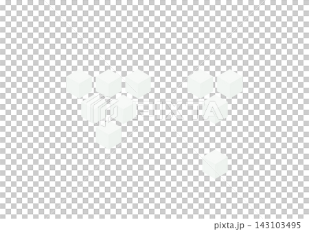 A set of isometric illustrations of cubes that gradually decrease in number (light gray) A set of isometric illustrations of cubes that gradually decrease in number (light gray) 143103495