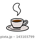コーヒーの手描きイラスト素材 143103799