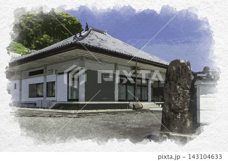水彩画風 山崎城下町 大雲寺 本堂 兵庫県宍粟市 水彩画風 山崎城下町 大雲寺 本堂 兵庫県宍粟市 143104633