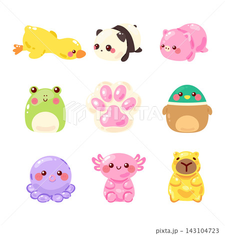 Cute animal squishy toy character Cute animal squishy toy character 143104723