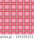 Seamless cute pink and red plaid tartan pattern background. Sweet checkered geometric vector illustration for girls clothing, fabric textile print, Valentine wrapping paper, and retro wallpaper. 143105223