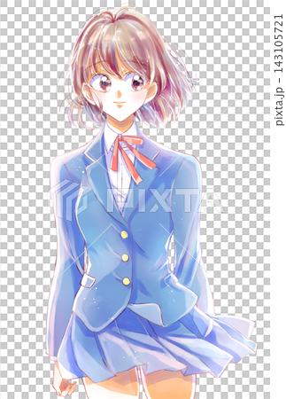 女子学生 立ち絵 微笑む 女子学生 立ち絵 微笑む 143105721