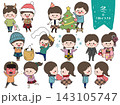 冬のイベント・人物イラスト素材セット 143105747
