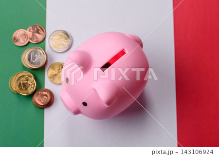 A piggy bank as a concept for storing, accumulating, and saving financial resources. A piggy bank 143106924
