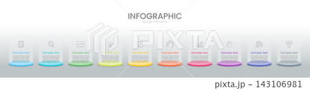 Infographic 10 options design elements for your business data. Vector Illustration. Infographic 10 options design elements for your business data. Vector Illustration. 143106981