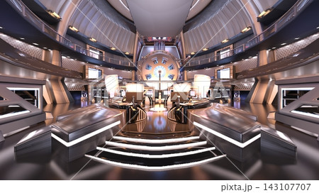 宇宙船内の風景 143107707