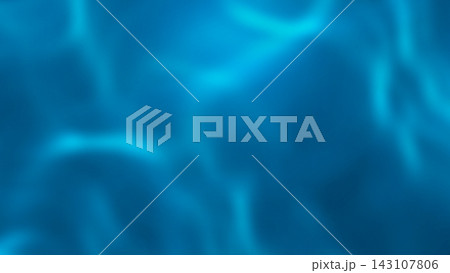 Abstract blue water background with caustics light patterns shimmering underwater, perfect for summer, ocean, swimming pool, and nature design concepts. Blue background 143107806